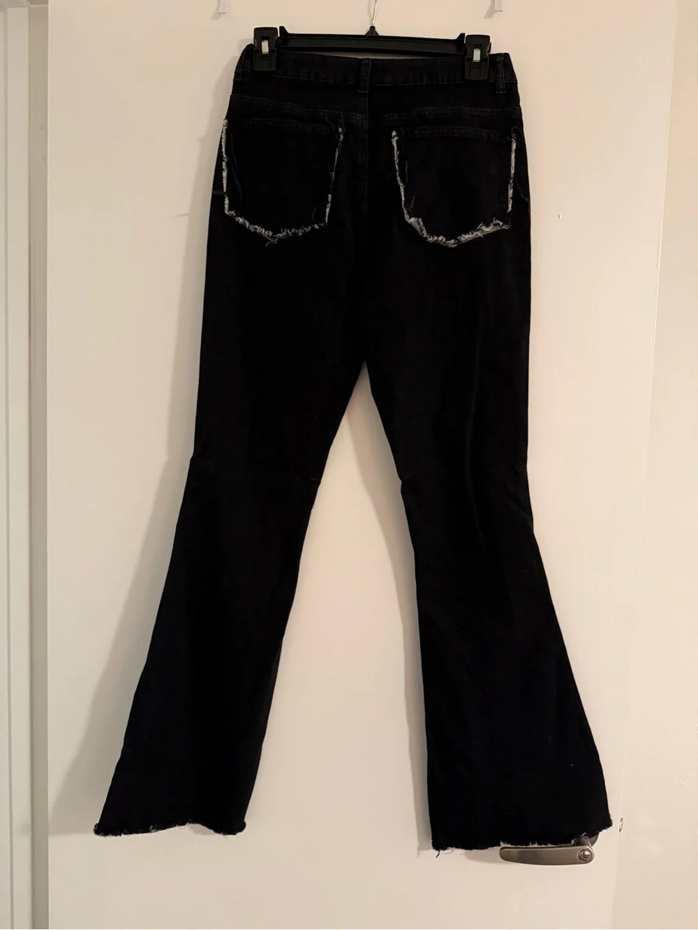 Women’s Patchwork Two-Tone Black & Gray Jeans - Picture 2 of 3